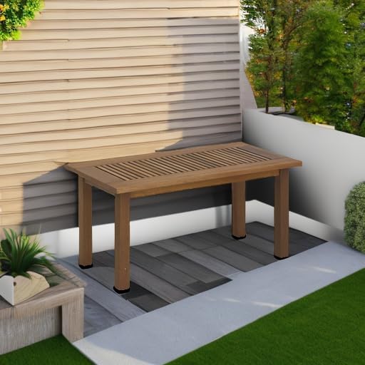 Furinno FG16504 Tioman Hardwood Patio Furniture Outdoor Coffee Table in Teak Oil - Image 4