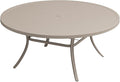 Patio Dining Table for 8-10, Round Metal Outdoor Table by VOXBIN