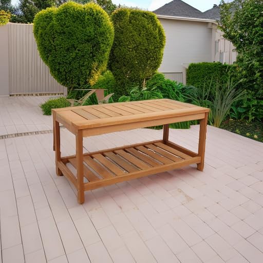 Sunnydaze Teak Outdoor Coffee Table - Image 5