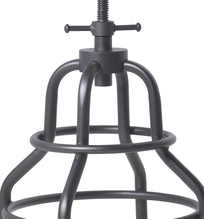 LOKKHAN Industrial Bar Stools-Swivel Leather Metal Bar Stool-20-27 Inch Tall - Image 7