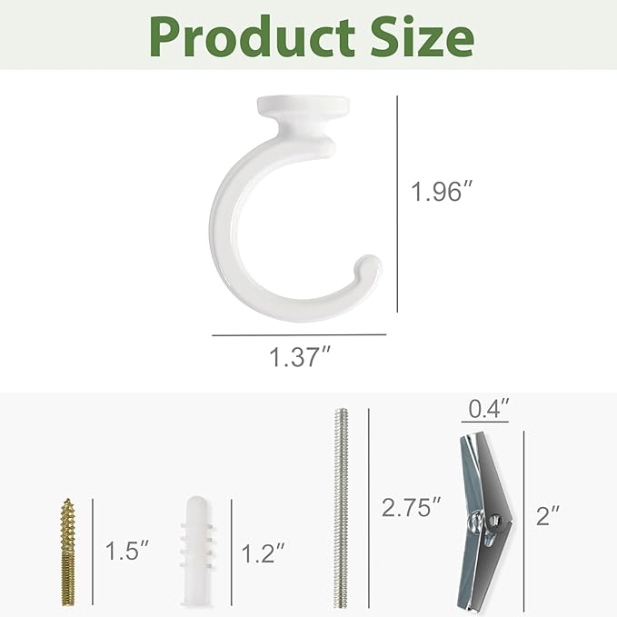Mkono Ceiling Hooks for Hanging Plants, Swag Hook Plant Wall Hanger Heavy Duty - Image 5
