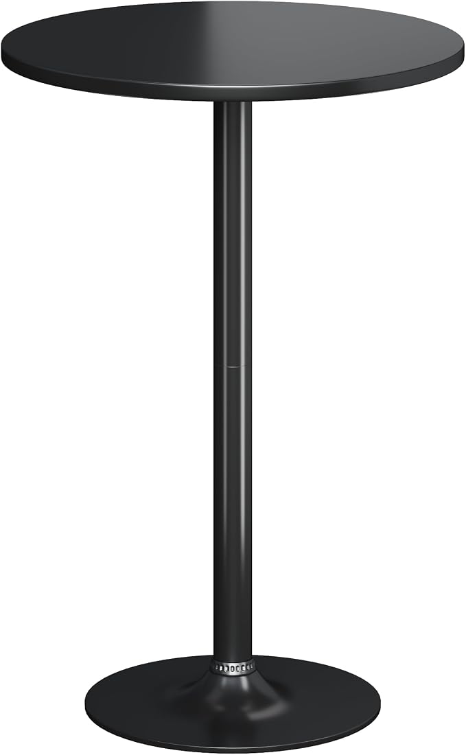 Flamaker Round Bistro Pub Table Modern Style Metal Base MDF Top Cocktail Bar by Flamaker