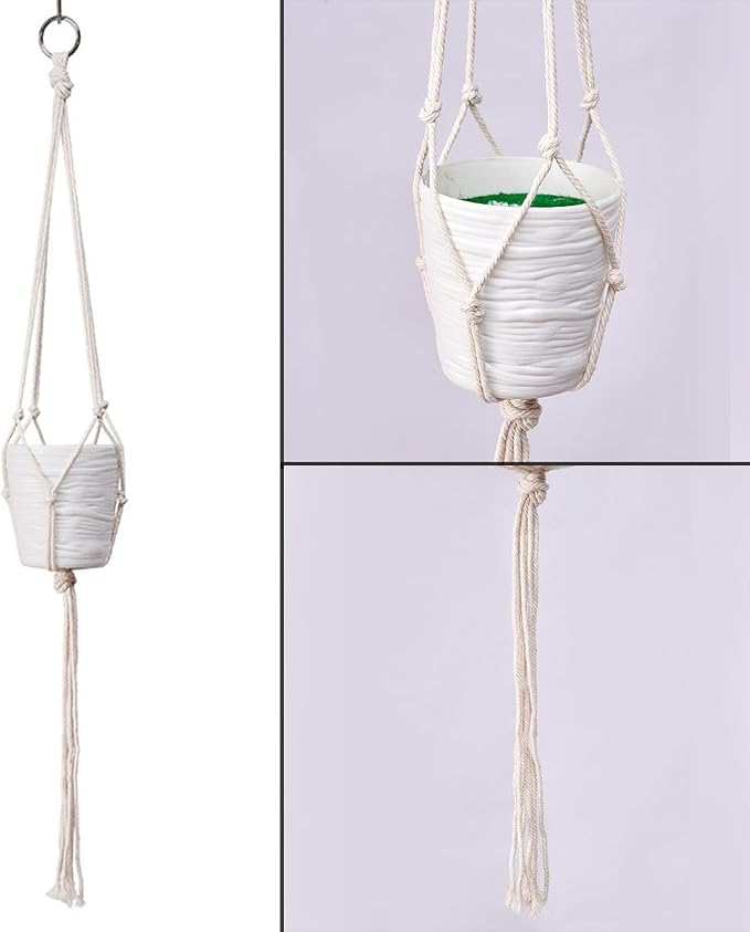 6 Pack Macrame Plant Hanger, Indoor Hanging Plants Holder, 3 Sizes 39"/31"/23" - Image 3