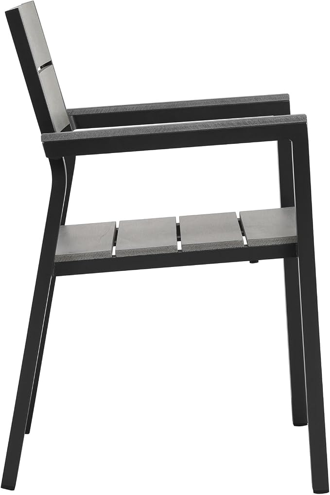 Modway Maine Aluminum Outdoor Patio Two Arm Chairs in Brown Gray - Image 5