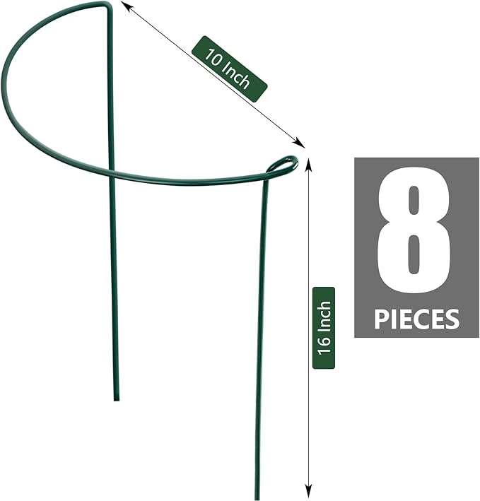FEED GARDEN 8 Pack Plant Support Stakes, Peony Cages and Supports, Metal Garden - Image 2