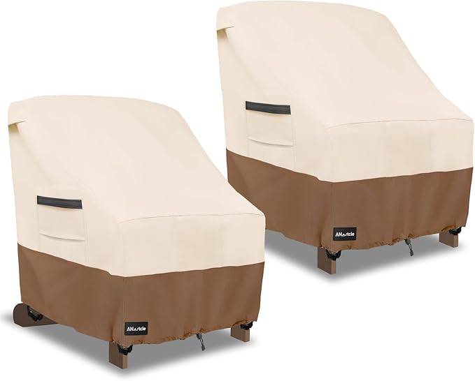 Patio Adirondack Chair Cover 2 Pack, 600D Waterproof Heavy Duty Outdoor Chair by PatioFurnitureCovers