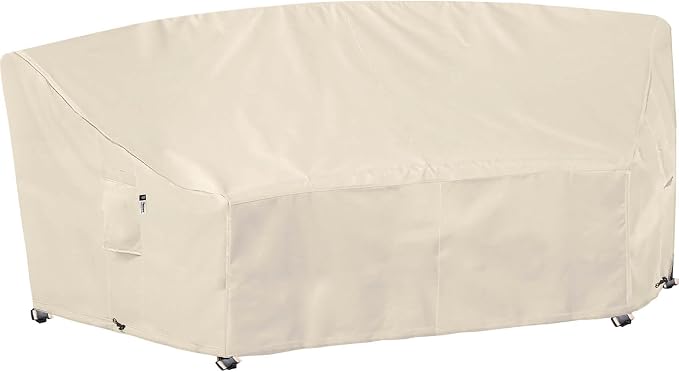 Curved Patio Furniture Cover for Outdoor Sectional Sofa, Lawn Outside Garden by Flexiyard