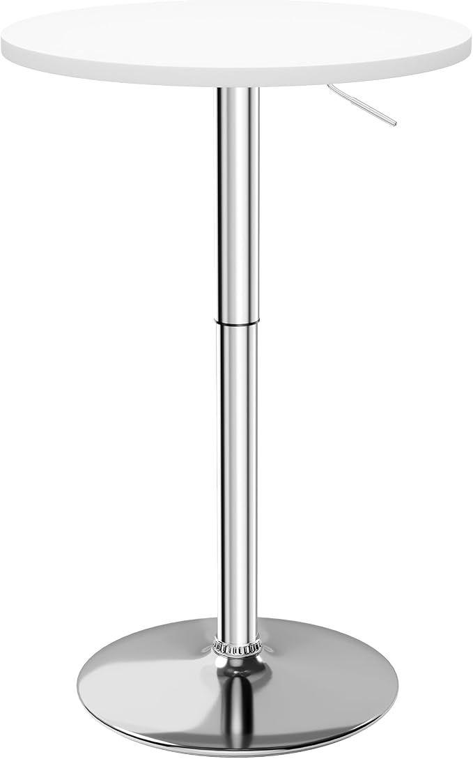 Flamaker Round Bistro Pub Table 23.6 Inch Height Adjustable 360° Swivel Bar by Flamaker