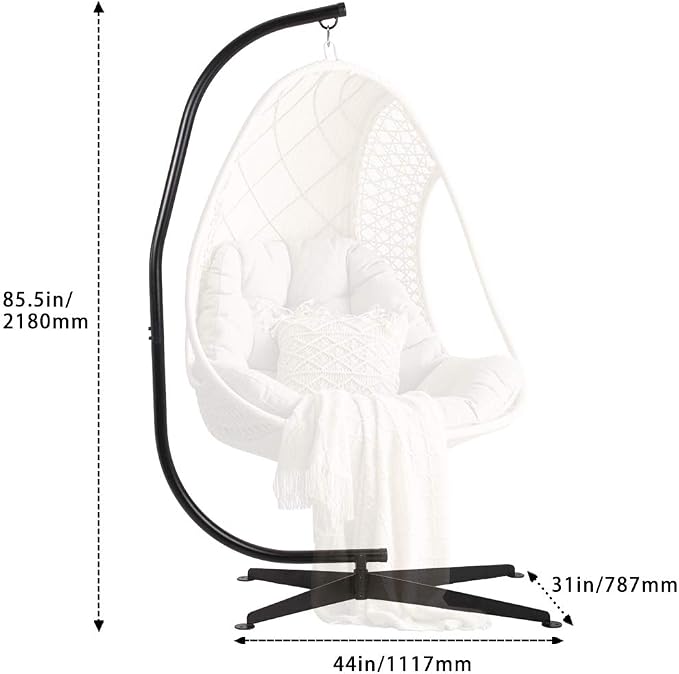 FDW Hanging Hammock Stands Hammock Chair Stands, C Stand Outdoor Solid Steel - Image 7