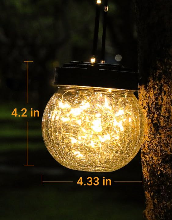 Solar Lanterns Solar Lights Outdoor Waterproof 6-Pack, Solar Powered Hanging - Image 3