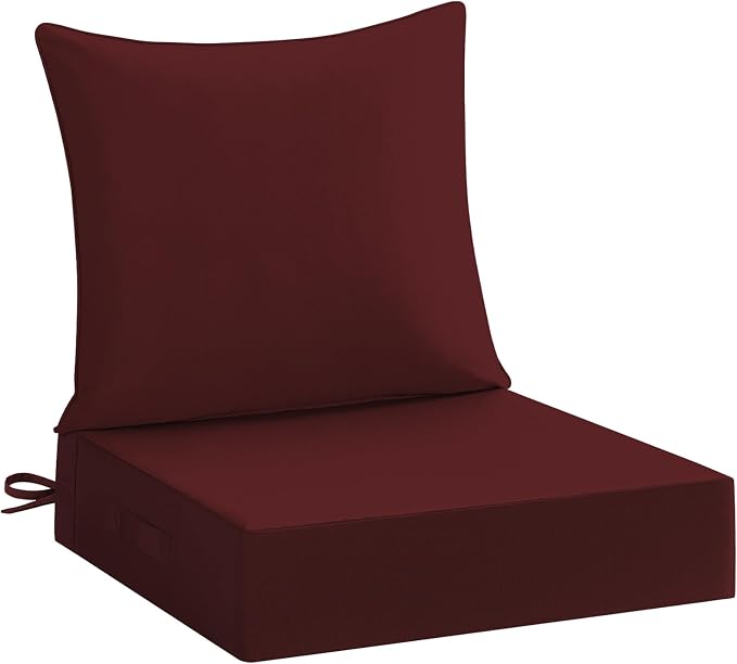 downluxe 24x24 Outdoor Chair Cushions, Waterproof Fade Resistant Patio by Downluxe