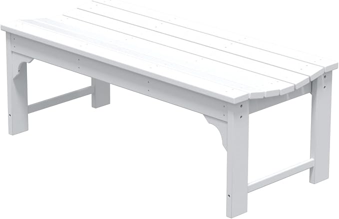 WO Home Furniture Outdoor 46" Backless HDPE Adirondack Bench, Poly Lumber Seat - Image 10