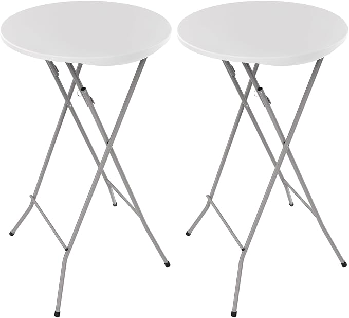 Bonnlo 24" Cocktail Table High Top Table, Folding Round Table Bar Height by Bonnlo