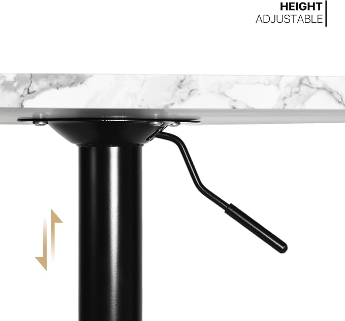 MoNiBloom Round Bar Table Adjustable Height, Metal Base and - Image 5