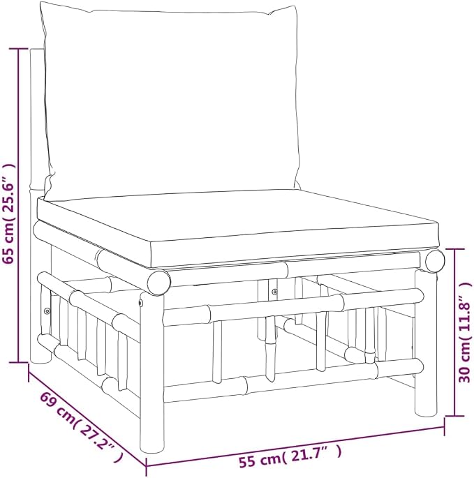 Patio Middle Sofa Patio daybed, Small Balcony Furniture, Outdoor Balcony - Image 6