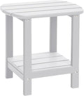 Adirondack Outdoor Side Table, 16.5” HDPE Small Patio Table by LOENIY