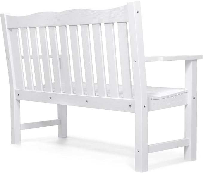 Stoog 2-Person Outdoor Bench, All-Weather HIPS Plastic Garden Bench - Image 8