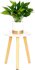 Plant Stand Indoor/Outdoor for Plants, Wood White Planter Stands Holder Mid by Home