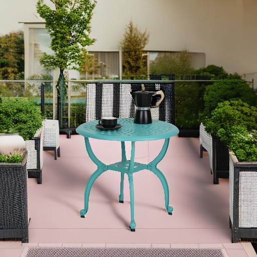 JARDIN DE CENTENNIAL Cast Aluminum Outdoor Side Table, Anti-Rust Outdoor End - Image 2