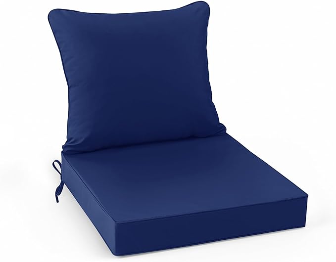 Patio Chair Cushion Set with Removable Cover, Waterproof Backrest and Seat by SUMMSUN
