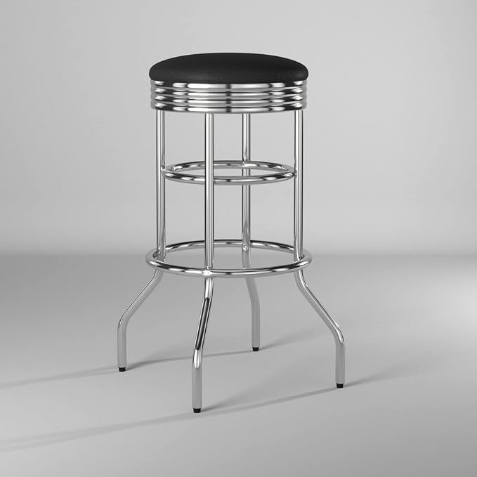 TRINITY Heavy Duty 30-Inch Backless Swivel Bar Stool - Image 6
