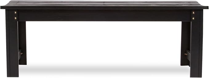 Shine Company Outdoor Wooden Backless Patio Garden Bench, 4 Ft - Image 3