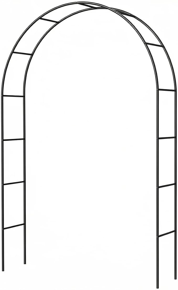 Galvanized Metal Arbor, 4.6 Feet Wide x7.6 Feet High Heavy Duty Garden Arch by LeJoy+Garden