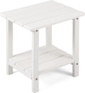 Adirondack Outdoor Side Table, 2-Tier Sturdy Patio End Table Weather Resistant by Apolimi