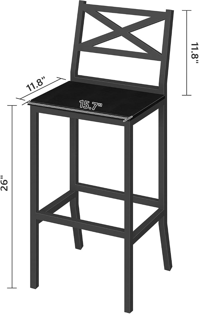 Bar Stools, Kitchen Breakfast Bar Chairs, Easy Assembly, - Image 3