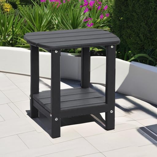 Adirondack Outdoor Side Table, 16.5” HDPE Small Patio Table - Image 2
