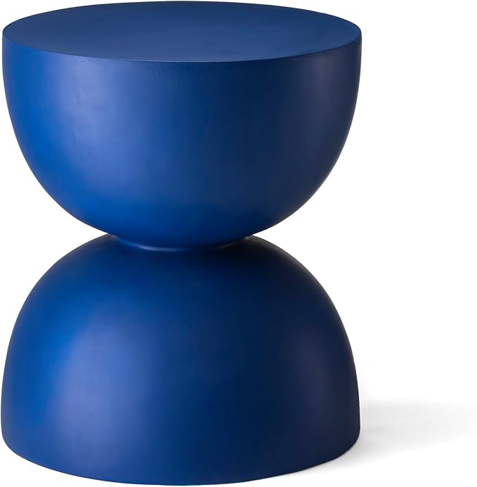 Glitzhome Outdoor Side Table, Round Accent End Table, Lightweight Hourglass by Glitzhome