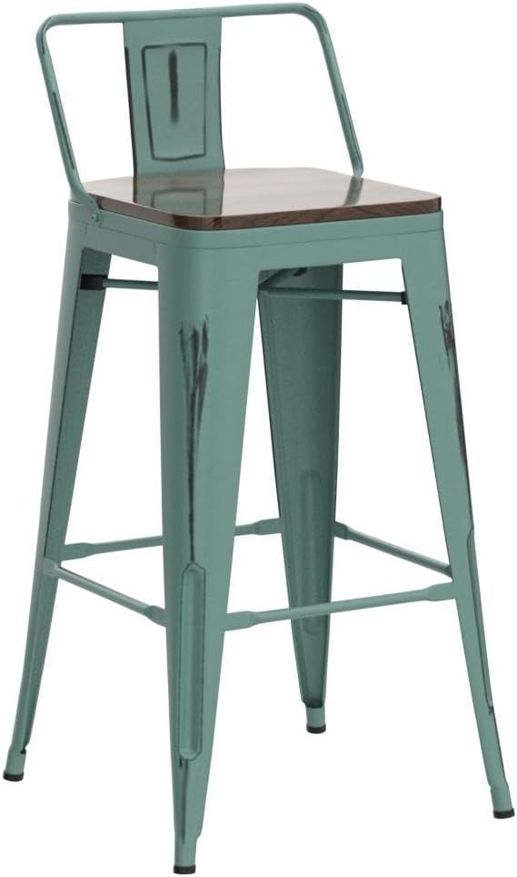 Alunaune 30" Metal Bar Stools Set of 4 Counter Height Barstools Industrial - Image 5