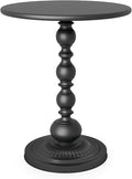 Metal Small End Table, Vintage Matte Black Round Side Table Nightstand by Funecy
