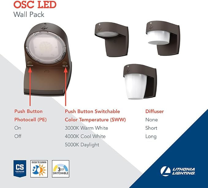 Lithonia Lighting LED Wall Pack Outdoor Light Fixture, Wall Sconce - Image 2