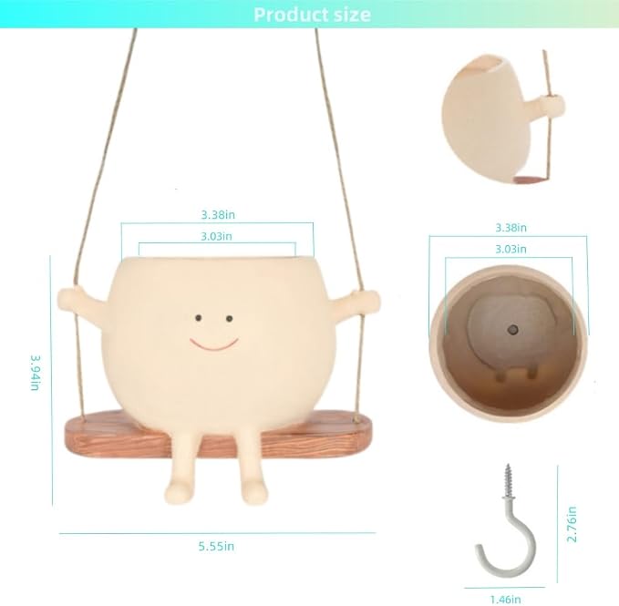 Swing Face Hanging Planter Pot - Image 4