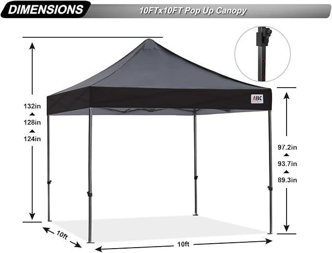 ABCCANOPY Patio Pop Up Canopy Tent 10x10 Commercial-Series - Image 4