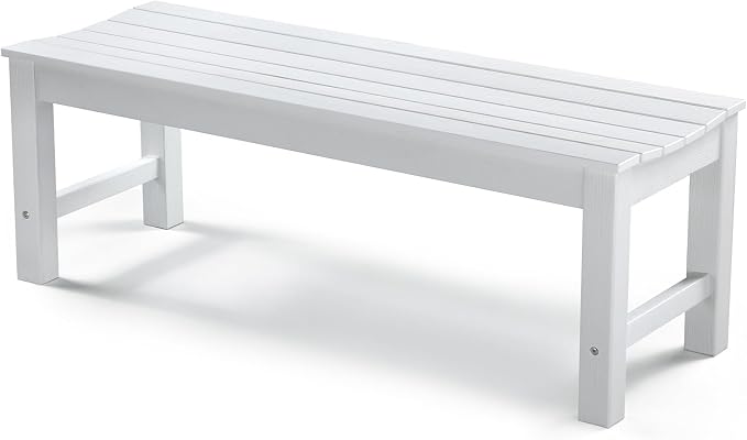 Stoog Outdoor Bench, 2-Person Patio Backless Bench, All-Weather HIPS Garden by Stoog