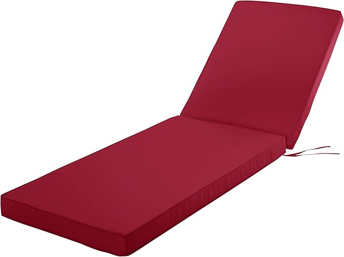 Chaise Lounge Cushion for Outdoor Furniture, Waterproof Fade and Tear Resistant by COMCAVER
