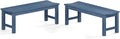 Outdoor Bench Set of 2, 2-Person Patio Backless Benches, HIPS Weatherproof by LAHAAP