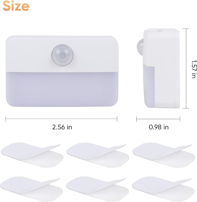 Motion Sensor Night Light for Indoor: 6 Pack Battery Operated Stair Lights LED - Image 8