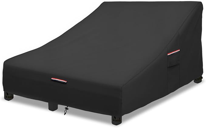 Okcool 100% Waterproof Patio Double Wide Chaise Lounge Chair Cover, 600D Tough by Okcool