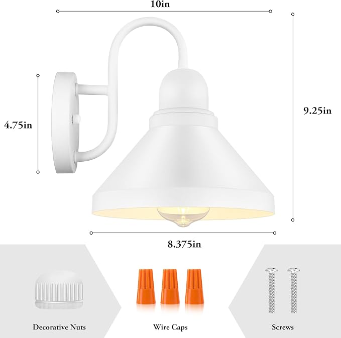Brightever Gooseneck Outdoor Wall Lanterns, Anti-Rust Outside Barn Wall Mount - Image 2
