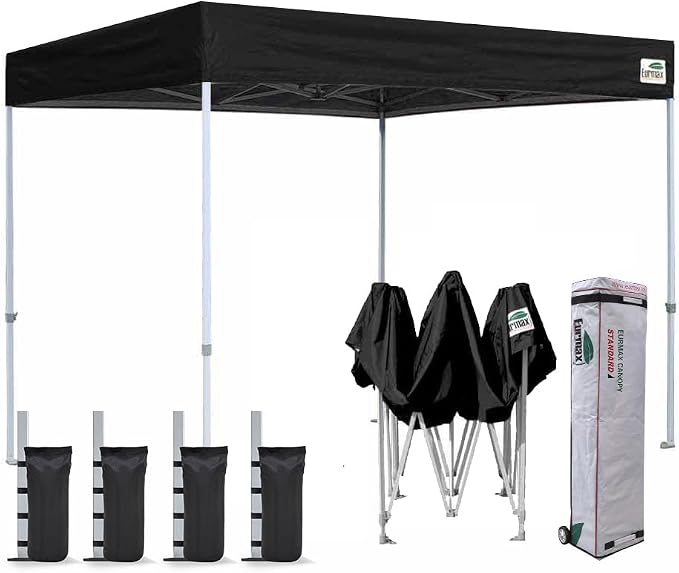 Eurmax USA 8'x8' Flat Top Pop Up Canopy Tent Commercial Instant Canopies by Eurmax