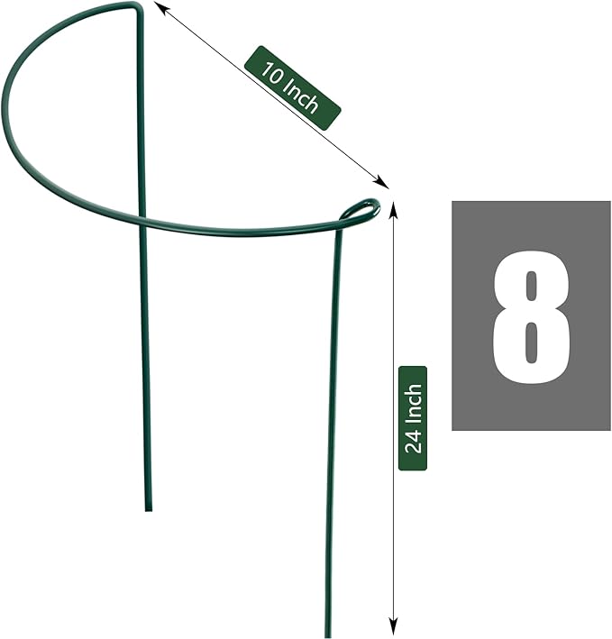 FEED GARDEN 8 Pack Plant Support Stakes, Peony Cages and Supports, Metal Garden - Image 2