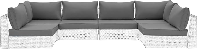 HOMREST 4" Thick Outdoor Replacement Cushions, Water-Resistant Patio Seat by HOMREST
