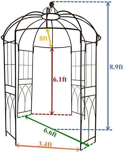 OUTOUR French Style Birdcage Shape Heavy Duty Gazebo, Pergola Pavilion Arch - Image 7