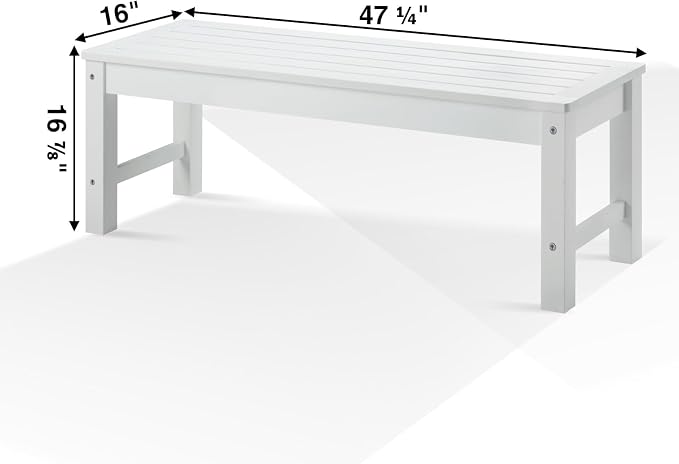 Psilvam Outdoor Bench, Two Person Poly Lumber Porch Bench, Weatherproof Garden - Image 3
