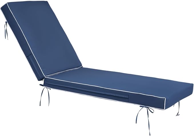 Outdoor Chaise Lounge Cushions, 4 Inch Thick Waterproof Fade Resistant Patio by SXIORMHJ