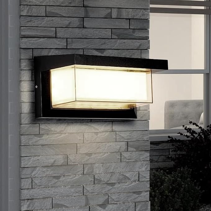 LANFU 18W Modern LED Wall Light Outdoor 2Pack, 3000K Warm White Waterproof - Image 2