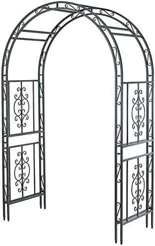 Plow & Hearth Arch Metal Outdoor Garden Arbor | Montebello | 7 Feet Tall | - Image 2